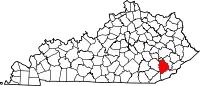 State map highlighting Leslie County