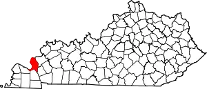 Map of Kentucky highlighting Livingston County