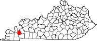 Map of Kentucky highlighting Lyon County