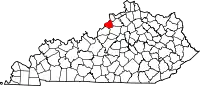 State map highlighting Oldham County