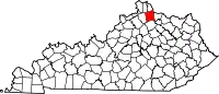 State map highlighting Pendleton County