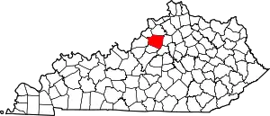 State map highlighting Shelby County