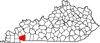 Map of Kentucky highlighting Trigg County