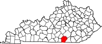 State map highlighting Wayne County