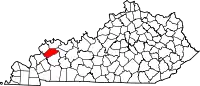 State map highlighting Webster County