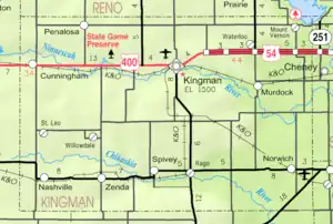 KDOT map of Kingman County (legend)