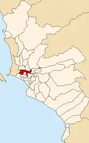 Location of the Lima District in Lima