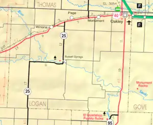 KDOT map of Logan County (legend)