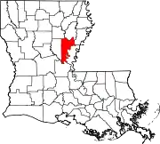 State map highlighting Catahoula Parish