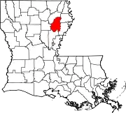 State map highlighting Franklin Parish