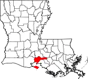 State map highlighting Iberia Parish