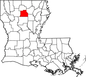 Map of Louisiana highlighting Jackson Parish