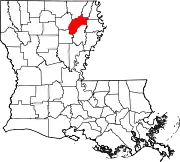 Map of Louisiana highlighting Richland Parish