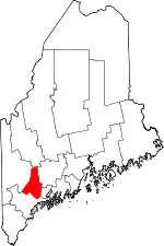 State map highlighting Androscoggin County