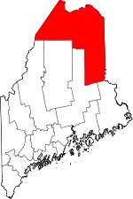 State map highlighting Aroostook County