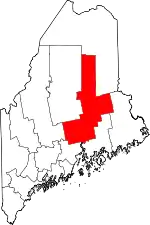 Map of Maine highlighting Penobscot County