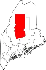 State map highlighting Piscataquis County