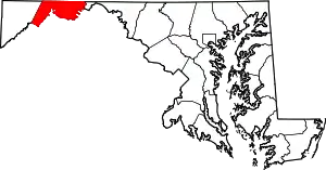 State map highlighting Allegany County