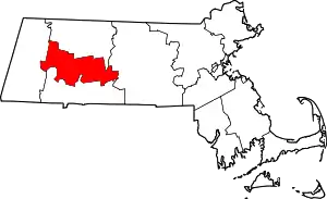 State map highlighting Hampshire County