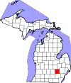 Map of Michigan highlighting Livingston County