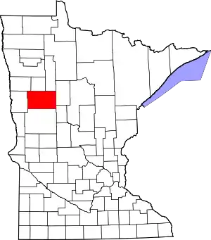 Map of Minnesota highlighting Becker County