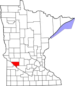 Map of Minnesota highlighting Chippewa County