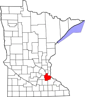 State map highlighting Dakota County