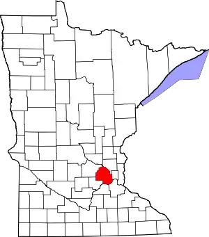 State map highlighting Hennepin County