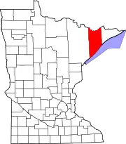 State map highlighting Lake County