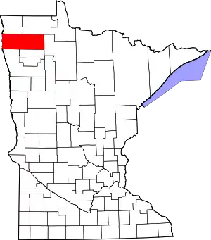 Map of Minnesota highlighting Marshall County