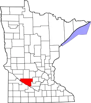 Map of Minnesota highlighting Renville County