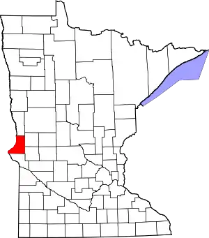 Map of Minnesota highlighting Traverse County