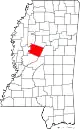 Map of Mississippi highlighting Holmes County