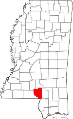 Map of Mississippi highlighting Marion County