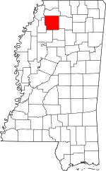 Map of Mississippi highlighting Panola County