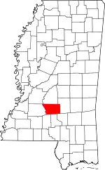 Map of Mississippi highlighting Simpson County