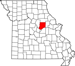 A state map highlighting Callaway County in the middle part of the state.