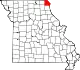 A state map highlighting Clark County in the northeastern corner of the state.