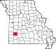 Map of Missouri highlighting Dade County