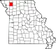 Map of Missouri highlighting Gentry County