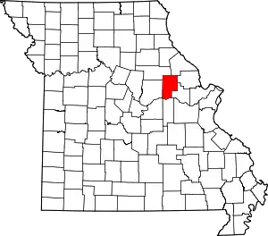 Map of Missouri highlighting Montgomery County