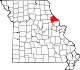 Map of Missouri highlighting Pike County