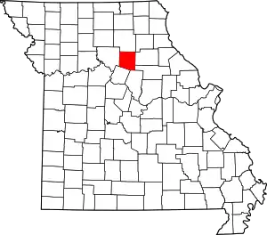 A state map highlighting Randolph County in the northern part of the state.