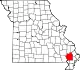 A state map highlighting Stoddard County in the southeastern part of the state.