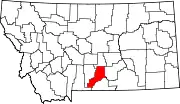 Map of Montana highlighting Stillwater County