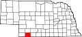 Map of Nebraska highlighting Hitchcock County