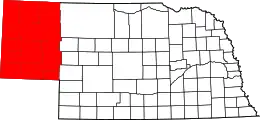 Map of Nebraska highlighting the panhandle