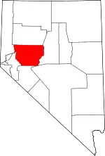 State map highlighting Churchill County