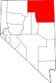 Map of Nevada highlighting Elko County