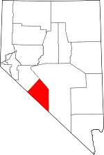 State map highlighting Esmeralda County